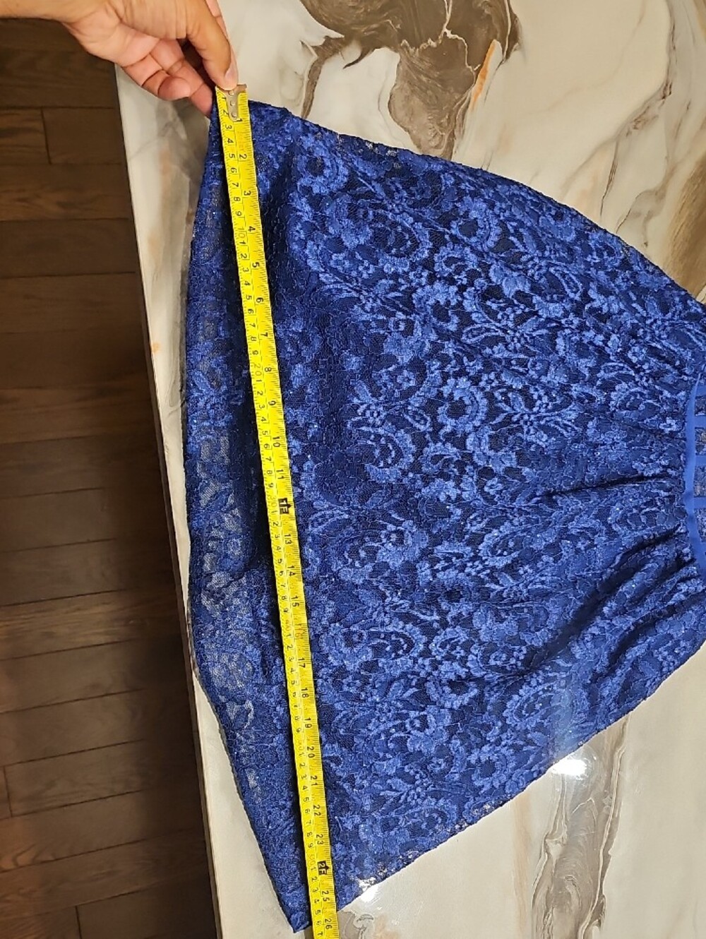 Navy Blue Lace Bustier Mini Dress - Picture 5 of 10